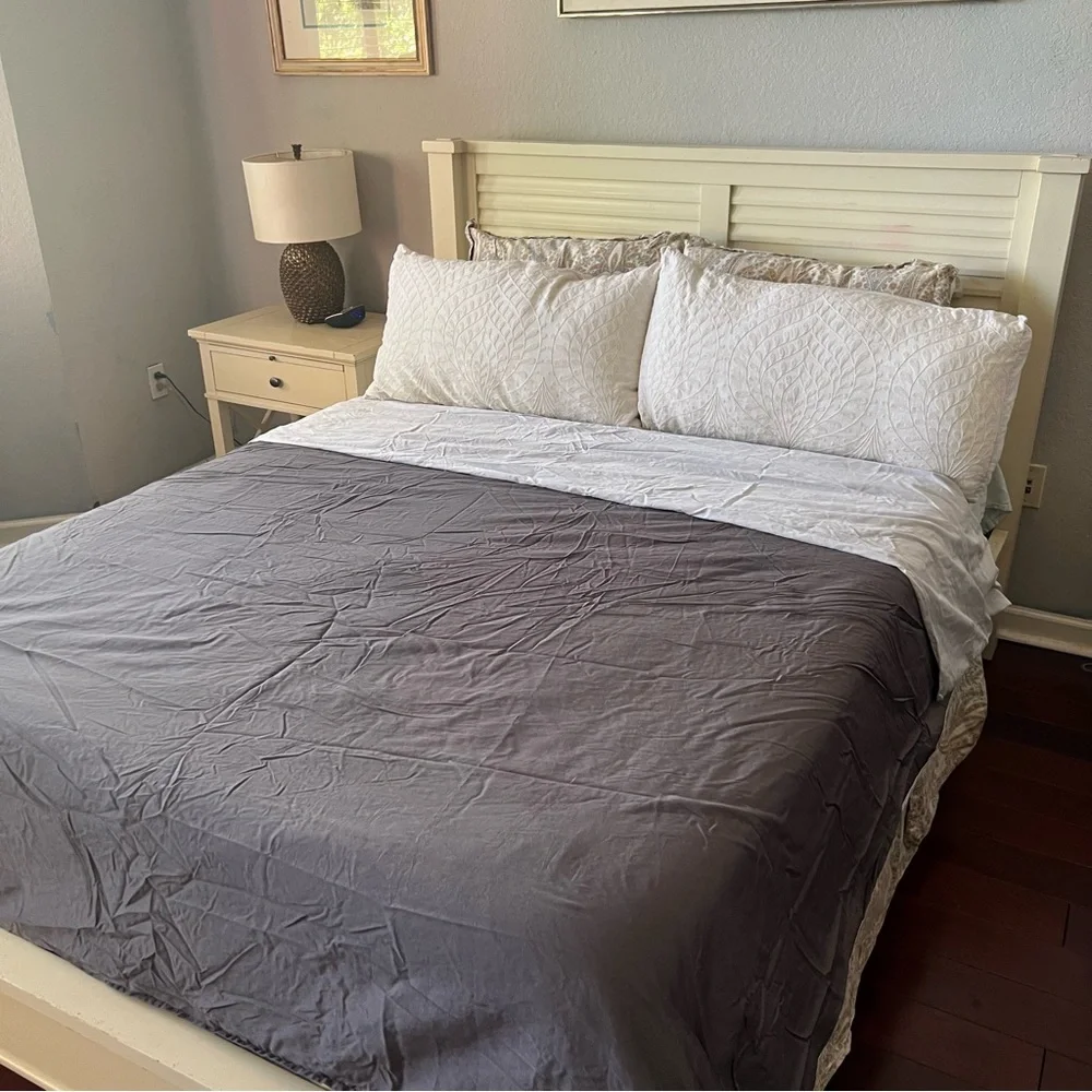 Restoration Hardware Italian Sateen Colorblock Full/Queen Duvet Cover Luxury